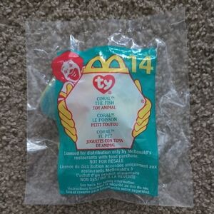 NWT McDonald's TY Beanie Baby Coral the Fish